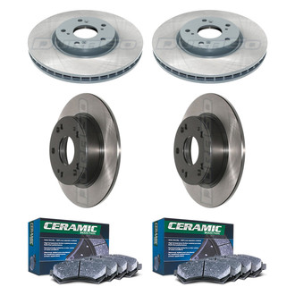 DuraGo® - Electrophoretic Coated Plain Front and Rear Brake Kit with Ceramic Pads