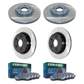 DuraGo® - Electrophoretic Coated Plain Front and Rear Brake Kit with Ceramic Pads