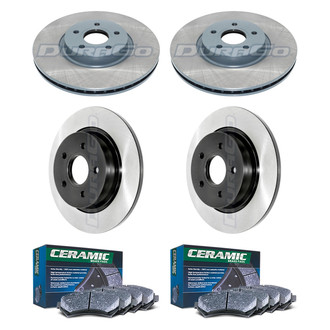 DuraGo® - Electrophoretic Coated Plain Front and Rear Brake Kit with Ceramic Pads