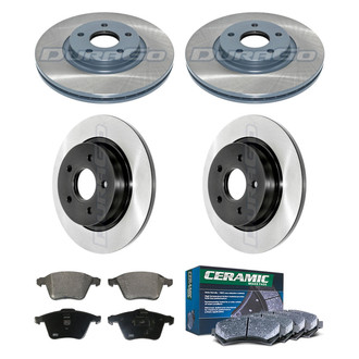 DuraGo® - Electrophoretic Coated Plain Front and Rear Brake Kit with Ceramic Pads