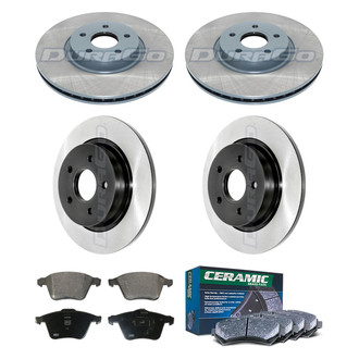 DuraGo® - Electrophoretic Coated Plain Front and Rear Brake Kit with Ceramic Pads