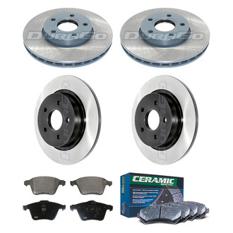 DuraGo® - Electrophoretic Coated Plain Front and Rear Brake Kit with Ceramic Pads
