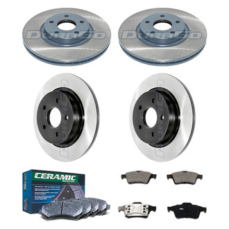 DuraGo® - Electrophoretic Coated Plain Front and Rear Brake Kit with Ceramic Pads