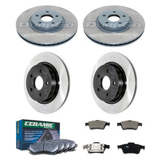DuraGo® - Electrophoretic Coated Plain Front and Rear Brake Kit with Ceramic Pads