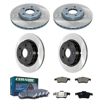 DuraGo® - Electrophoretic Coated Plain Front and Rear Brake Kit with Ceramic Pads