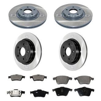 DuraGo® - Electrophoretic Coated Plain Front and Rear Brake Kit with Ceramic Pads