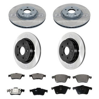 DuraGo® - Electrophoretic Coated Plain Front and Rear Brake Kit with Ceramic Pads