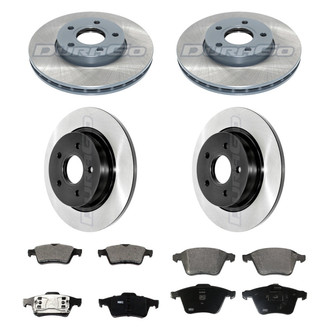 DuraGo® - Electrophoretic Coated Plain Front and Rear Brake Kit with Ceramic Pads