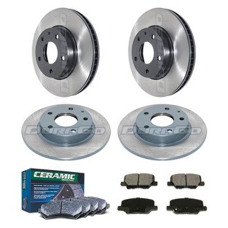 DuraGo® - Electrophoretic Coated Plain Front and Rear Brake Kit with Ceramic Pads