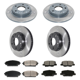 DuraGo® - Electrophoretic Coated Plain Front and Rear Brake Kit with Ceramic Pads