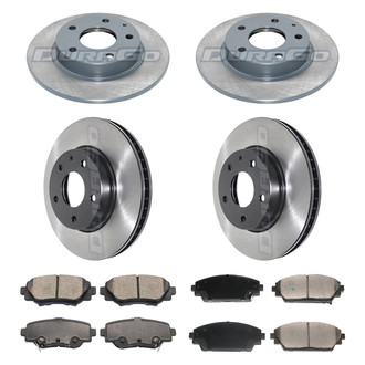 DuraGo® - Electrophoretic Coated Plain Front and Rear Brake Kit with Ceramic Pads