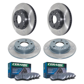 DuraGo® - Electrophoretic Coated Plain Front and Rear Brake Kit with Ceramic Pads