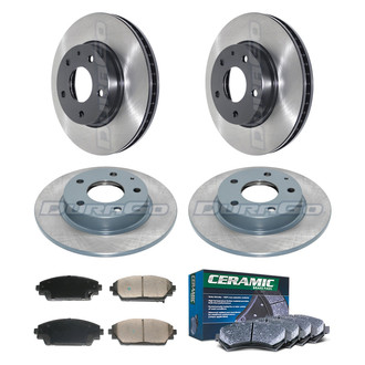 DuraGo® - Electrophoretic Coated Plain Front and Rear Brake Kit with Ceramic Pads