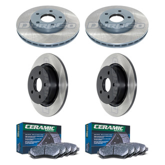 DuraGo® - Electrophoretic Coated 1-Piece Plain Brake Kit with Ceramic Brake Pads