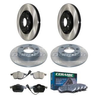 DuraGo® - Electrophoretic Coated Plain Front and Rear Brake Kit with Ceramic Pads