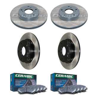 DuraGo® - Electrophoretic Coated Plain Front and Rear Brake Kit with Ceramic Pads