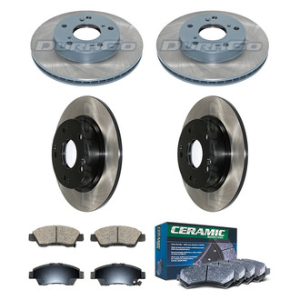 DuraGo® - Electrophoretic Coated Plain Front and Rear Brake Kit with Ceramic Pads