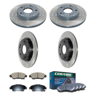 DuraGo® - Electrophoretic Coated Plain Front and Rear Brake Kit with Ceramic Pads