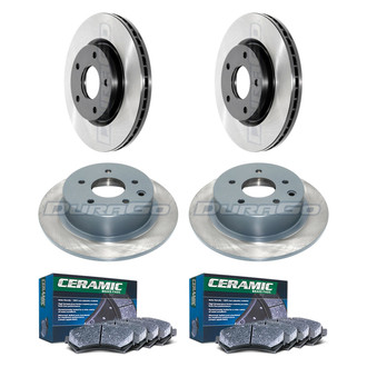 DuraGo® - Electrophoretic Coated Plain Front and Rear Brake Kit with Ceramic Pads