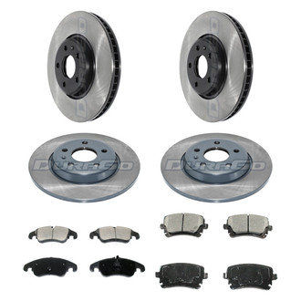DuraGo® - Electrophoretic Coated Plain Front and Rear Brake Kit with Ceramic Pads