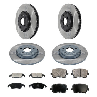 DuraGo® - Electrophoretic Coated Plain Front and Rear Brake Kit with Ceramic Pads
