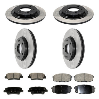 DuraGo® - Electrophoretic Coated Plain Front and Rear Brake Kit with Ceramic Pads