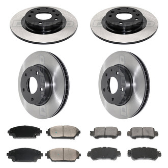 DuraGo® - Electrophoretic Coated Plain Front and Rear Brake Kit with Ceramic Pads