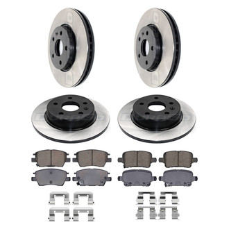 DuraGo® - Electrophoretic Coated Plain Front and Rear Brake Kit with Ceramic Pads