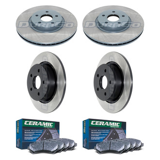 DuraGo® - Electrophoretic Coated Plain Front and Rear Brake Kit with Ceramic Pads