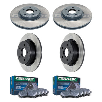 DuraGo® - Electrophoretic Coated Plain Front and Rear Brake Kit with Ceramic Pads