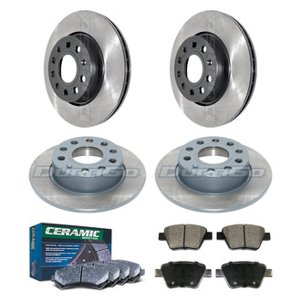 DuraGo® - Electrophoretic Coated Plain Front and Rear Brake Kit with Ceramic Pads