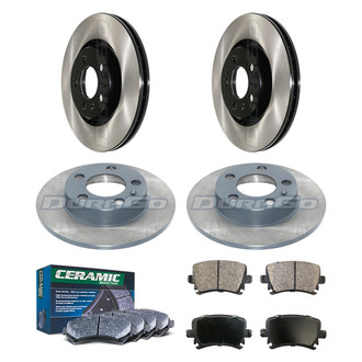 DuraGo® - Electrophoretic Coated Plain Front and Rear Brake Kit with Ceramic Pads