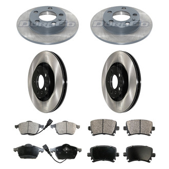 DuraGo® - Electrophoretic Coated Plain Front and Rear Brake Kit with Ceramic Pads