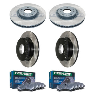 DuraGo® - Electrophoretic Coated Plain Front and Rear Brake Kit with Ceramic Pads