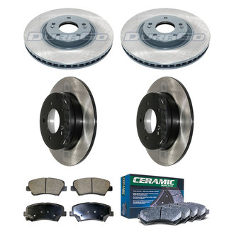 DuraGo® - Electrophoretic Coated Plain Front and Rear Brake Kit with Ceramic Pads