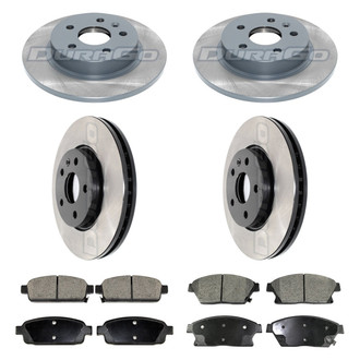 DuraGo® - Electrophoretic Coated Plain Front and Rear Brake Kit with Ceramic Pads