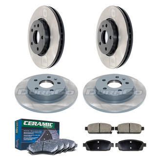 DuraGo® - Electrophoretic Coated Plain Front and Rear Brake Kit with Ceramic Pads