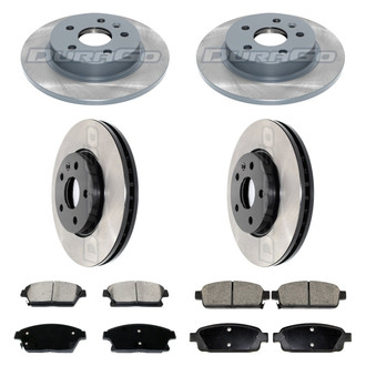 DuraGo® - Electrophoretic Coated Plain Front and Rear Brake Kit with Ceramic Pads