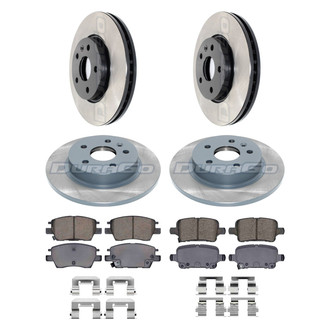 DuraGo® - Electrophoretic Coated Plain Front and Rear Brake Kit with Ceramic Pads