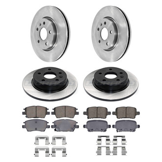 DuraGo® - Electrophoretic Coated Plain Front and Rear Brake Kit with Ceramic Pads