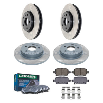 DuraGo® - Electrophoretic Coated Plain Front and Rear Brake Kit with Ceramic Pads