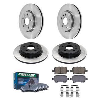 DuraGo® - Electrophoretic Coated Plain Front and Rear Brake Kit with Ceramic Pads