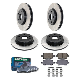 DuraGo® - Electrophoretic Coated Plain Front and Rear Brake Kit with Ceramic Pads