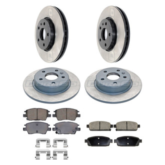 DuraGo® - Electrophoretic Coated Plain Front and Rear Brake Kit with Ceramic Pads