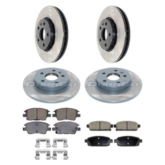 DuraGo® - Electrophoretic Coated Plain Front and Rear Brake Kit with Ceramic Pads