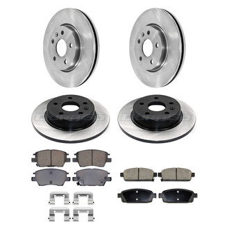 DuraGo® - Electrophoretic Coated Plain Front and Rear Brake Kit with Ceramic Pads