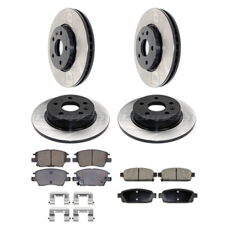 DuraGo® - Electrophoretic Coated Plain Front and Rear Brake Kit with Ceramic Pads