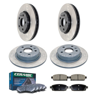 DuraGo® - Electrophoretic Coated Plain Front and Rear Brake Kit with Ceramic Pads