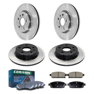 DuraGo® - Electrophoretic Coated Plain Front and Rear Brake Kit with Ceramic Pads