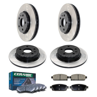 DuraGo® - Electrophoretic Coated Plain Front and Rear Brake Kit with Ceramic Pads